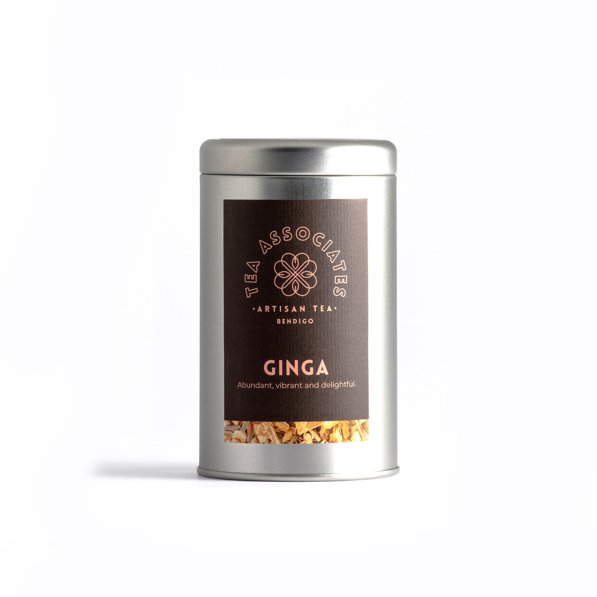 herbal tea silver tin ginga ginger tea